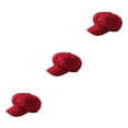 thumbnail image 3 of yingyy Peaked Caps Retro Fashion Breathable Woolen Octagonal Hats Beautiful Lines Easy Matching Sun for Visor Design Headgear Red 3Set, 3 of 6