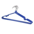thumbnail image 1 of Non Slip Multi-functional Clothes Hanger Metal Stainless Steel Clothes Hanger 10 Pieces Shoulder Line Design Notched Velvet-Coated Pant Hangers Shiny Chrome Hooks, 1 of 2