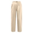 thumbnail image 5 of RKSTN Womns Pants Casual Solid Color Pockets Buttons Elastic Waist Comfortable Straight Pants Lightweight Soft Workout Pants, 5 of 5