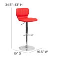 thumbnail image 2 of Contemporary Black Vinyl Adjustable Height Barstool with Vertical Stitch Back and Chrome Base, 2 of 9