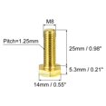 thumbnail image 2 of Unique Bargains Brass Hex Bolts, M8x25mm 3 Pack Fully Thread Grade 4.8 Machine Screws, 2 of 4