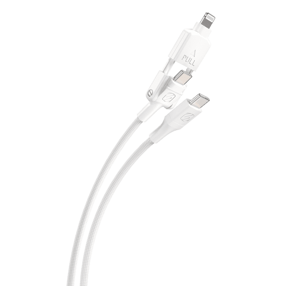 Scosche CCI4B4PWT-SP câble USB-C/Lightning Strikeline 2-en-1 Blanc