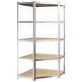 thumbnail image 3 of vidaXL 5-Layer Shelves 5 pcs Silver Steel&Engineered Wood, 3 of 5