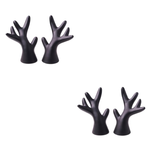 mmirethe 2pcs Easy To Install Antlers Sticker To Decorate Christmas Car Cute Waterproof black small 2Set