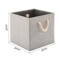 thumbnail image 5 of Elegant Design, Multi-purpose Bin, Foldable Fabric Storage Cube Bins for Home Closet Organizer, Premium Material and Sturdy Handles, Compatible with Kallax Shelf Unit, Grey, Set of 2, 5 of 5