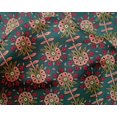 thumbnail image 4 of oneOone Silk Tabby Fabric Leaves & Floral Block Printed Fabric 1 Yard 42 Inch Wide, 4 of 4