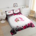 thumbnail image 4 of Erosebridal Ensemble de Literie Monogrammée pour Lit Simple, Couette Personnalisée avec Initiale, Décoration avec Lettre, Réversible, Légère, 2 Pcs, 4 of 8