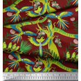 thumbnail image 2 of Soimoi Viscose Chiffon Fabric Branches,Parrot & Leopard Jungle Print Fabric by The Yard 42 Inch Wide, 2 of 3