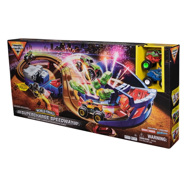Monster Jam, Supercharge Speedway Playset, Megalodon and El Toro