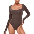 thumbnail image 1 of Timegard Combinaison d'Entraînement pour Femmes à Manches Longues, Encolure Carrée, Ajustée, Confortable, Couleur Unie, Tenue Décontractée, 1 of 7