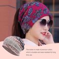 thumbnail image 3 of Maoww Bonnet Slouchy Style Bohème Musulman Hijab Turban Extensible Mode Protection des Oreilles Accessoires de Coiffure Bonnet Bleu, 3 of 9