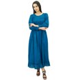 thumbnail image 2 of Bimba Robe Maxi Longue Décontractée en Coton pour Femme à Taille Smockée, 2 of 8