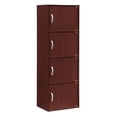 thumbnail image 1 of Hodedah 4 Shelf 4 Door Multi-Purpose Wooden Bookcase in Mahogany Finish, 1 of 5