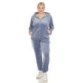 thumbnail image 1 of White Mark Women's 2 Piece Velour Tracksuit Set, 1 of 6