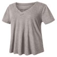 thumbnail image 2 of Woman Plus Size Short Sleeve Floral Blouses Henley T-Shirts V Neck Button Tunic Tops  M-4xl, 2 of 3