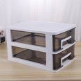thumbnail image 3 of Household Double-layer Storage Cabinet Plastic Drawer Type Closet Portable Multifunction Dustproof Storage Rack Organizer Furniture (White Frame and Transparent Black), 3 of 9