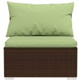 thumbnail image 2 of vidaXL 3 Piece Garden Lounge Set with Cushions Poly Rattan Brown, 2 of 4