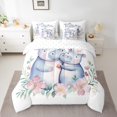 thumbnail image 2 of Hippo 7 Piece Comforter Set Full Bed In A Bag,Cartoon Animal Bedding Sets Garden Flower Sheet Set With Comforter,Cute Wildlife Bed Set, 2 of 5
