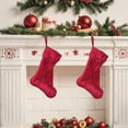 thumbnail image 1 of Iumwxz White Velvet Christmas Stocking with Snowflake and Star Patterns 40x19cm Holiday Tree Ornament Sock with Rope Hanger for Festive Home Decor Includes 1 Stocking, 1 of 6