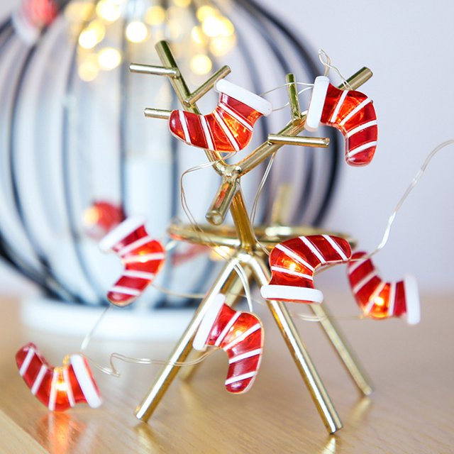 Guirlande Lumineuse Suspendue Décorative de Noël 10 Pieds 30 LED Blanc Chaud Fée