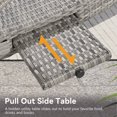 thumbnail image 3 of MODERNLUXE 80" Wicker Outdoor Chaise Lounge Chair Set of 2, Patio Rattan Reclining Chair with 4-Position Adjustable Back & Pull-out Side Table,Pool Lounge Chairs for Garden Beach Patio Poolside & Deck, 3 of 10
