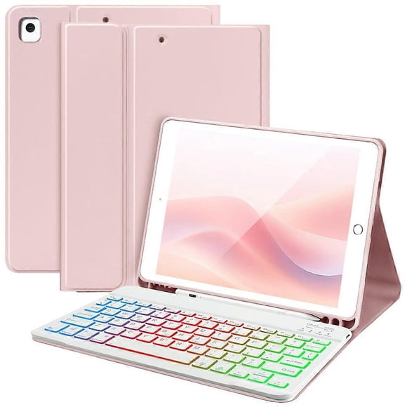 Étui Clavier Bluetooth RGB-1029D compatible iPad 10.2 (2021) / (2020) / (2019) / iPad Air 10.5 Pouces (2019) Cadeau de Haute Qualité