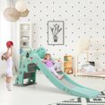 thumbnail image 3 of Patiojoy 3-in-1 Kids Dolphin Slide Baby Play Climber Set W/ Basketball Hoop Green, 3 of 7