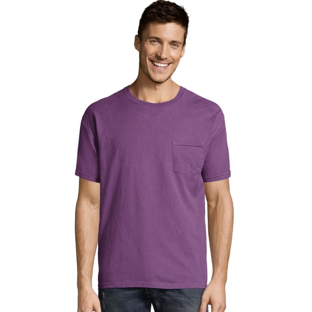 Hanes Mens ComfortWash Garment Dyed Short Sleeve Pocket Tee, M