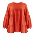 thumbnail image 4 of Babysbule Liquidation Haut d'Été pour Femmes Blouse à Manches Longues Lanterne à Col Rond pour Femmes Hauts, 4 of 8