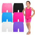 thumbnail image 1 of Basico Girls Bike Shorts, Ribbon, Small Size 4-7, 6 Value Packs, 1 of 6
