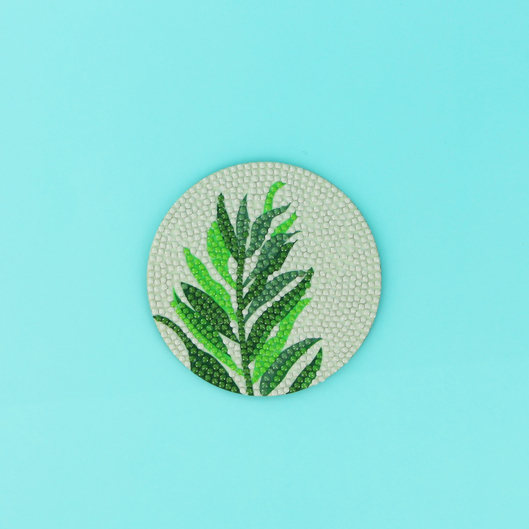 UNIQUE CREATIV CRAFT Diamond Art Coaster Kit - Leaves, 6 pcs, Age 8+, Beginner, 10.2 cm (4 in)