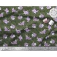 thumbnail image 3 of Soimoi Green polyester Crepe Fabric Circle & Peony Floral Print Fabric by the Yard 42 Inch Wide, 3 of 5