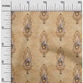 thumbnail image 2 of oneOone Velvet Light Brown Fabric Asian Floral Block Craft Projects Decor Fabric Printed By The Yard 58 Inch Wide, 2 of 4