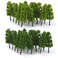 thumbnail image 2 of Milaget 20 Dark/Light Green Tree Model Train Railway Wargame Diorama Scenery N Scale Dark Green Light Green, 2 of 9