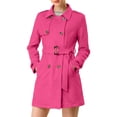 thumbnail image 1 of INSPIRE CHIC Manteau Trench à Revers Crantés à Double Boutonnage pour Femme, 1 of 7