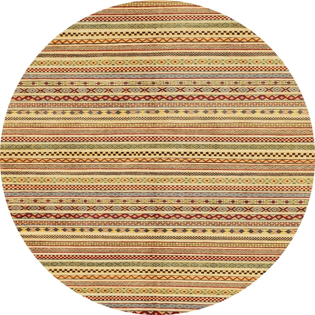 Ahgly Company Tapis d'Intérieur Ronds Abstraits Rouges Abstraits pour Aire, 6 Pieds Rond