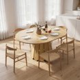 thumbnail image 2 of HOMCOM 43"-59" Extendable Dining Table Round to Oval Kitchen Table Natural, 2 of 10