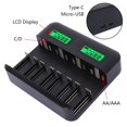 thumbnail image 3 of 8-Slot Smart Battery Charger - LED Display for AA/AAA NiMH Rechargeable Batteries, 3 of 6