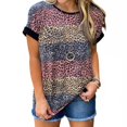thumbnail image 1 of Nouveau T-Shirt à Manches Courtes Léopard pour Femmes Nouvelle Mode T-Shirt de Rue Grande Taille Col Rond Ample Décontracté, 1 of 2