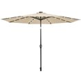thumbnail image 2 of Patiojoy 10 ft Patio Market Umbrella w/Solar Powered LED Light Beige, 2 of 9