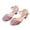 Pink, variant on LOVZFMLL Girls Dress Shoes Sparkle Classic Mary Jane Sandals Low Heel Wedding Party Prom Footwear for Toddler Kids Silver 6-7 Years