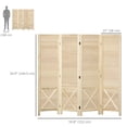 thumbnail image 3 of HOMCOM Cloison de Séparation à 4 Panneaux de 4,7 Pieds avec Panneau Perforé pour Intérieur, 3 of 10