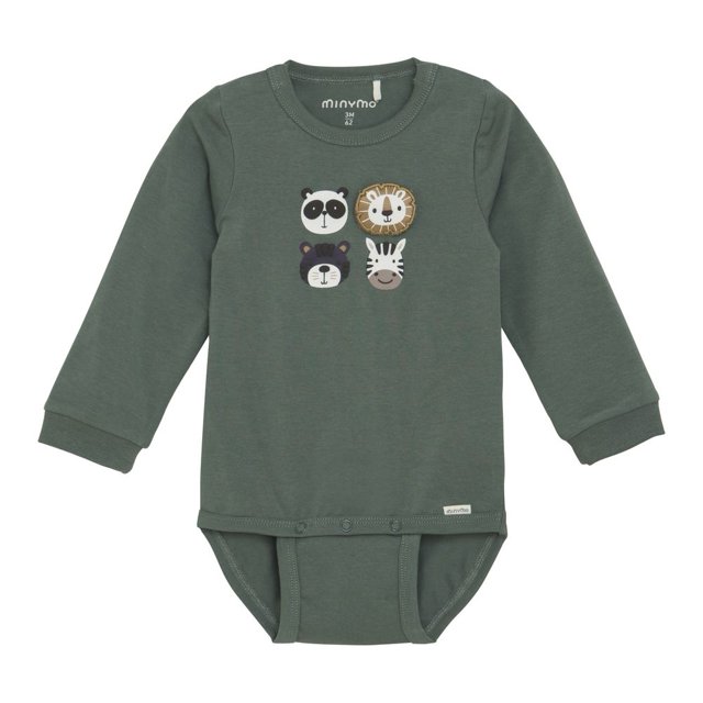 Minymo Long-Sleeve Bodysuit - Dark Forest (3 Months)