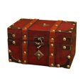 thumbnail image 1 of SUTENGDA Wooden Storage Box with Lock Large Capacity Multipurpose Decorative Treasure Chest Retro Style Storage Organizer, 1 of 7