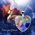 thumbnail image 2 of XZNGL Solar System Planet Galaxy Glass Universe Heart shaped Pendant Necklace, 2 of 9