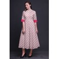 thumbnail image 4 of Bimba Check Printed Roll Up Sleeves Button Down Mid-Calf Women Shirt Dress-X-Small, 4 of 5