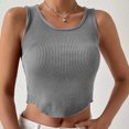 thumbnail image 2 of RKSTN Womens Tank Tops Crewneck Slim Fit Basic Solid Color Casual Summer Sleeveless Crop Tops, 2 of 9