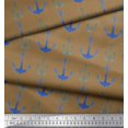 thumbnail image 3 of Soimoi Brown Poly Georgette Fabric Anchor Hook Nautical Decor Fabric Printed Yard 42 Inch Wide, 3 of 3