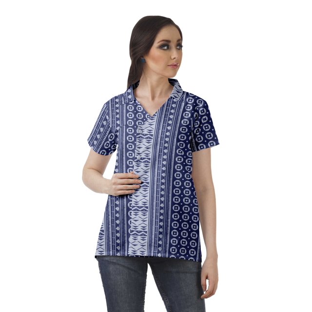 Moomaya Chemise Tunique Style Enveloppant pour Femmes en Coton Décontracté Col Classique Boutonné