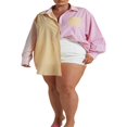 thumbnail image 3 of Ensemble d'Été Deux Pièces pour Femmes Chemise Rayée à Manches Longues et Shorts, 3 of 9